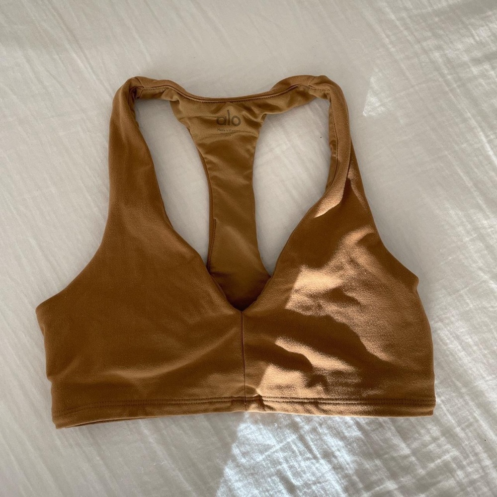 Alo Yoga XS Alosoft Base Bra - Caramel